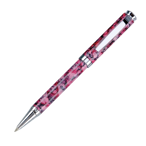 Twist action brass ballpoint pen with enamel and marble color coating.... from ASI 68190 Lungsal / Lungsal