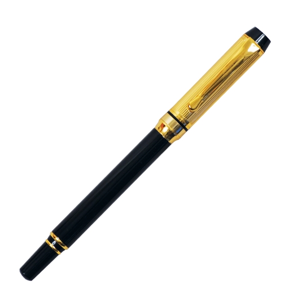Twist action brass ballpoint pen featuring glisten black barrel and shining... from ASI 68190 Lungsal / Lungsal