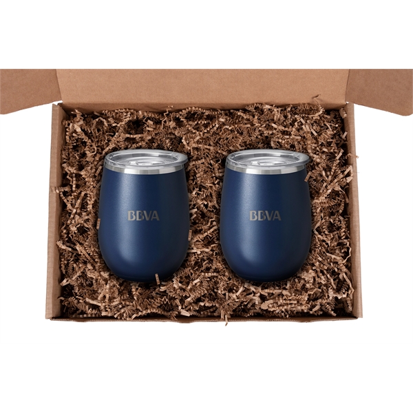 Gift set that includes two 14 oz. stainless steel wine cups... from ASI 61005 Hirsch Gift Inc