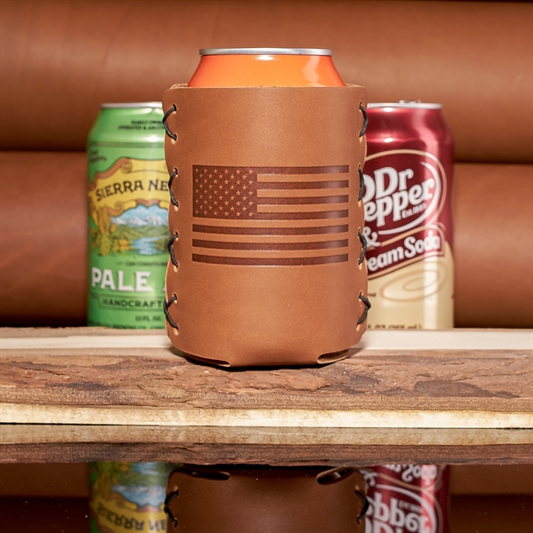 100% Leather Can Holder, also known as a Can sleeve or... from ASI 75126 Oowee Products / OOWEE PRODUCTS
