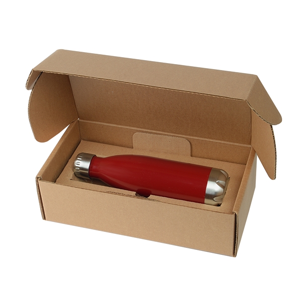 17 oz. stainless steel insulated water bottle in a recycled cardboard... from ASI 52840 Evans Manufacturing