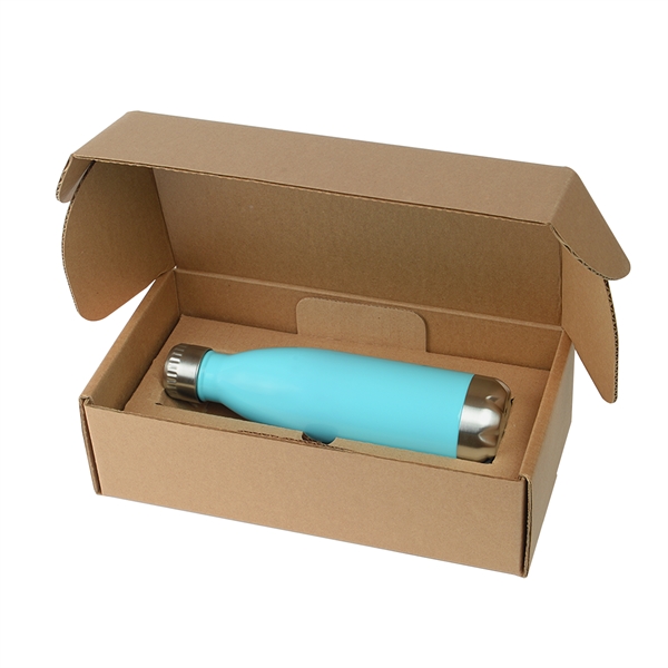 17 oz. stainless steel insulated water bottle in a recycled cardboard... from ASI 52840 Evans Manufacturing