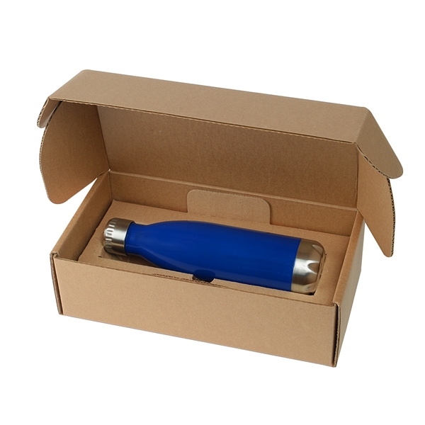 17 oz. stainless steel insulated water bottle in a recycled cardboard... from ASI 52840 Evans Manufacturing