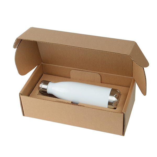 17 oz. stainless steel insulated water bottle in a recycled cardboard... from ASI 52840 Evans Manufacturing