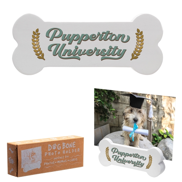 Bone shaped photo holder made of natural pinewood.... from ASI 62190 Illini