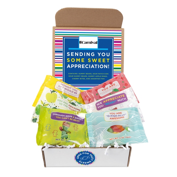 Mailer featuring 6 digi bags of gummy candy.... from ASI 44900 NC Custom (CI/Lanco) / Chocolate Inn