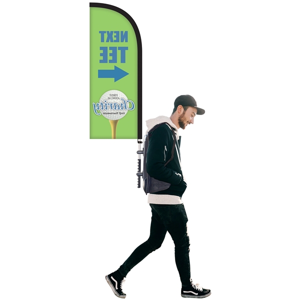 Basic single reverse polyester half drop style backpack flag kit... from ASI 80228 Quinn