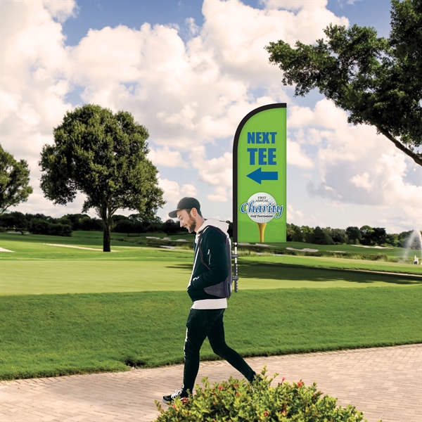 Basic single reverse polyester half drop style backpack flag kit... from ASI 80228 Quinn