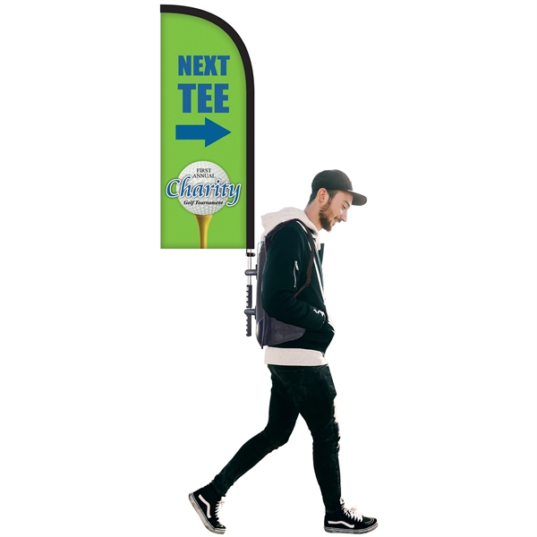 Basic double sided polyester half drop style backpack flag kit... from ASI 80228 Quinn