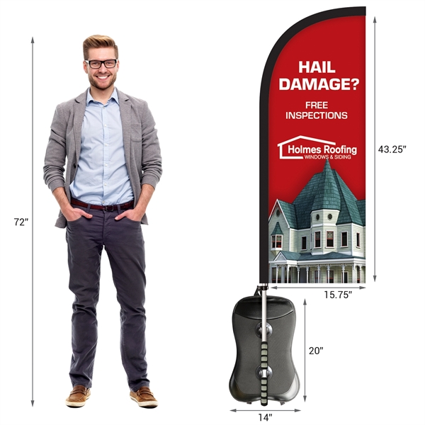 Basic double sided polyester half drop style backpack flag kit... from ASI 80228 Quinn