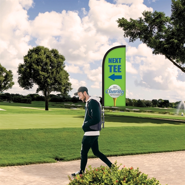 Basic double sided polyester half drop style backpack flag kit... from ASI 80228 Quinn