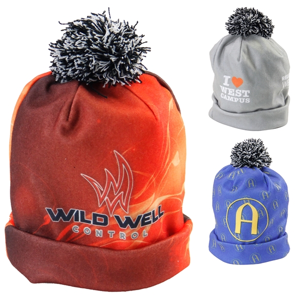 Full Color Pom Beanie... from ASI 30208 A P Specialties / AP Specialties