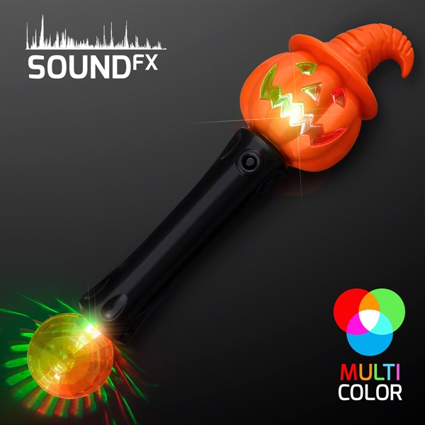 LED Witchy Pumpkin Wand with Sound & Lights With Crystal Disco... from ASI 34194 ALightPromos / Alight Promotional Products