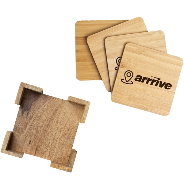 Durable square coaster made with earth friendly bamboo. Each piece is... from ASI 61966 HPG / Beacon Promotions