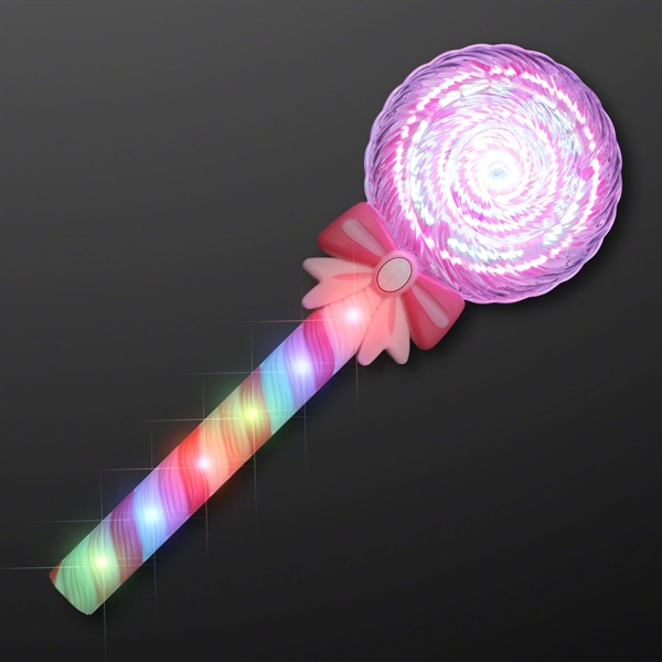 11.8" Deluxe Light Up Spinning Lollipop Wand; Blank Pricing... from ASI 34194 ALightPromos