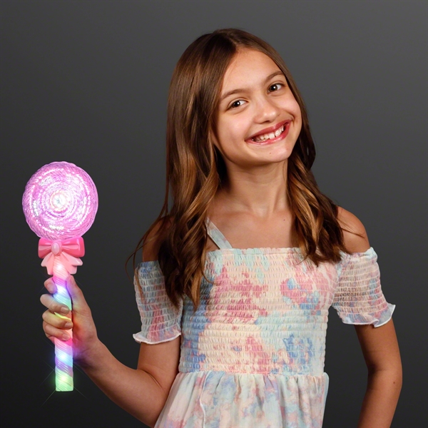11.8" Deluxe Light Up Spinning Lollipop Wand; Blank Pricing... from ASI 34194 ALightPromos