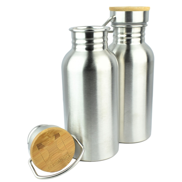Stainless Steel Water Bottle with Bamboo Lid 350ML... from ASI 72657 Active Life Promo / Active Life Promo Ingrain Promo