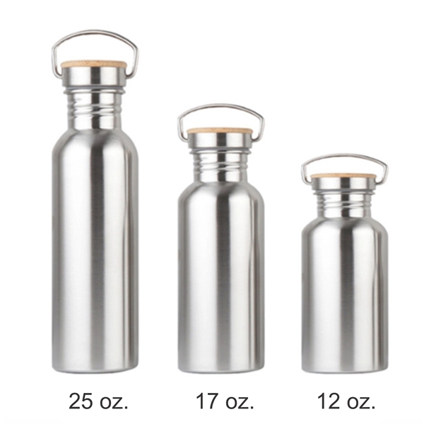 Stainless Steel Water Bottle with Bamboo Lid 500ML... from ASI 72657 Active Life Promo / Active Life Promo Ingrain Promo