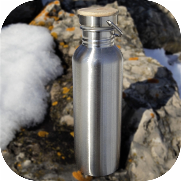 Stainless Steel Water Bottle with Bamboo Lid 500ML... from ASI 72657 Active Life Promo / Active Life Promo Ingrain Promo