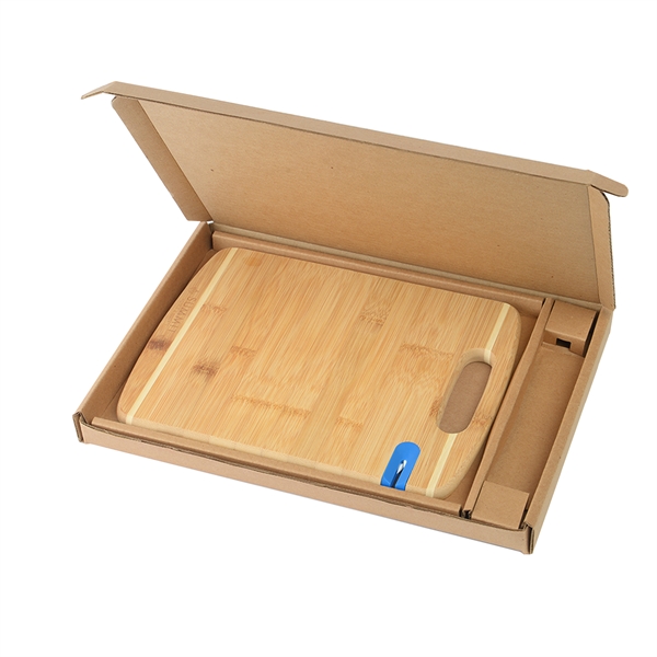 12" x 9" x 3/4" real bamboo two-tone cutting board in... from ASI 52840 Evans Manufacturing