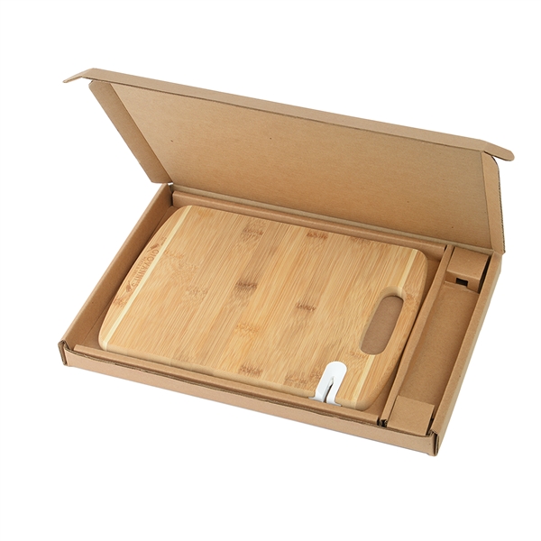 12" x 9" x 3/4" real bamboo two-tone cutting board in... from ASI 52840 Evans Manufacturing