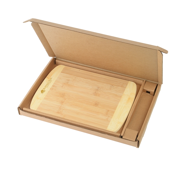 12" x 9" x 1/2" two-tone bamboo cutting board in cardboard... from ASI 52840 Evans Manufacturing