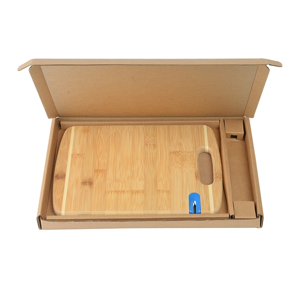 12" x 9" x 3/4" real bamboo two-tone cutting board in... from ASI 52840 Evans Manufacturing