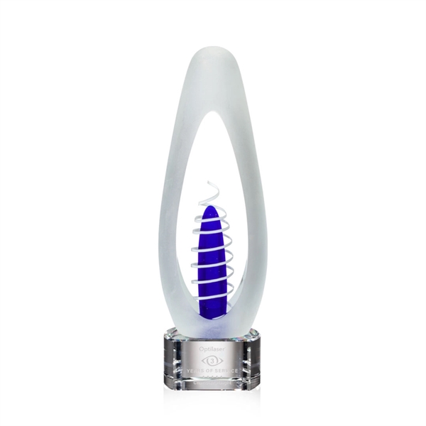 A tall egg-shaped frosted art glass with sheared polished sides creating... from ASI 84592 St Regis Group / St Regis