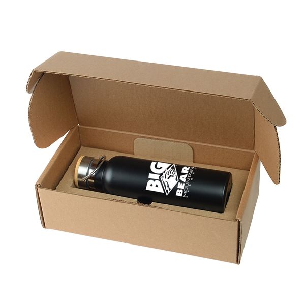 21-ounce insulated stainless steel double-wall water bottle with recycled cardboard gift... from ASI 52840 Evans Manufacturing