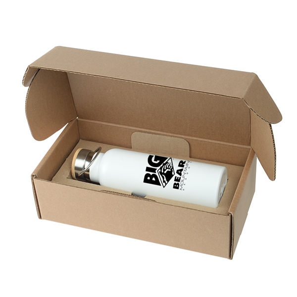 21-ounce insulated stainless steel double-wall water bottle with recycled cardboard gift... from ASI 52840 Evans Manufacturing