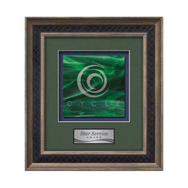 Stained Glass award framed in our exquisite Tuscan molding with your... from ASI 84592 St Regis Group / St Regis Crystal