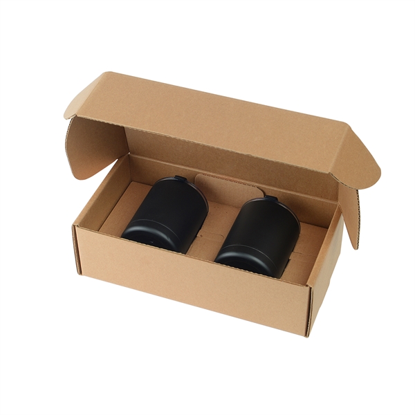 Two 10 oz. stainless steel insulated Low Ball tumblers in cardboard... from ASI 52840 Evans Manufacturing