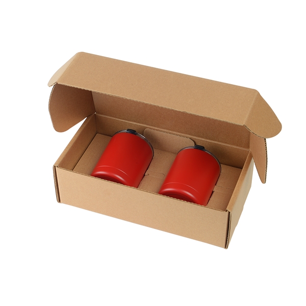 Two 10 oz. stainless steel insulated Low Ball tumblers in cardboard... from ASI 52840 Evans Manufacturing