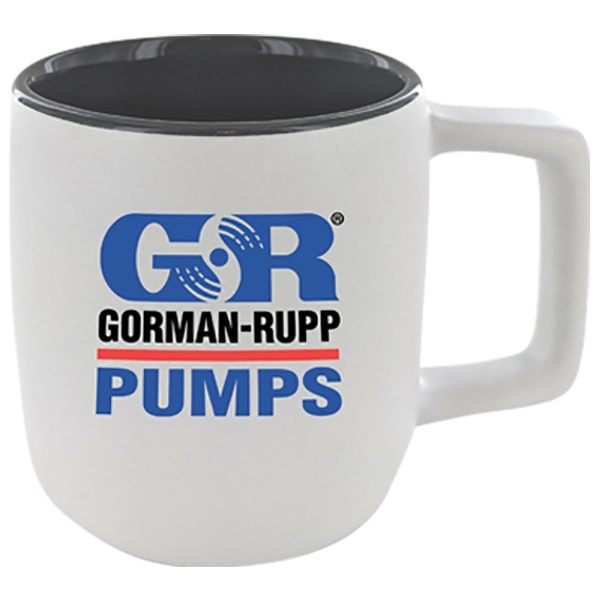 14 oz. Spartan Silk Matte Out coffee mug made of ceramic... from ASI 46573 Cooper & Clement Inc