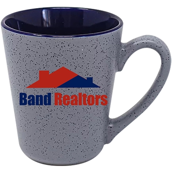 Firenze funnel mug with a grey speckled exterior and 16 oz.... from ASI 46573 Cooper & Clement Inc