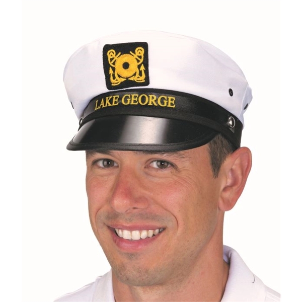White Poly/cotton yacht cap with band. Adjustable Tab Packed 2 dozen.... from ASI 63090 Jacobson Hat Co Inc / J Hats®