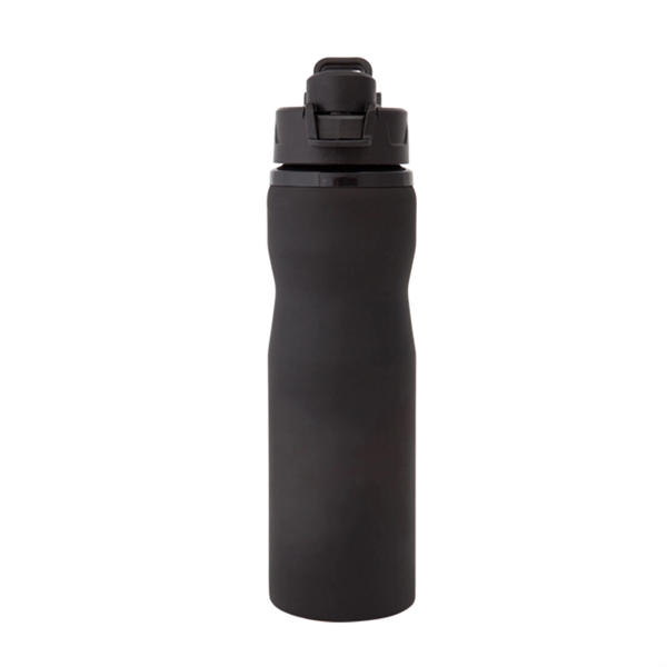 Textured black stainless steel sports water bottle... from ASI 84592 St Regis Group