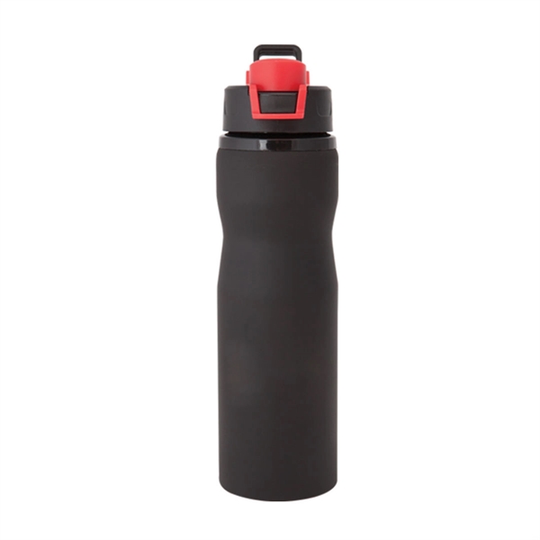Textured black stainless steel sports water bottle... from ASI 84592 St Regis Group
