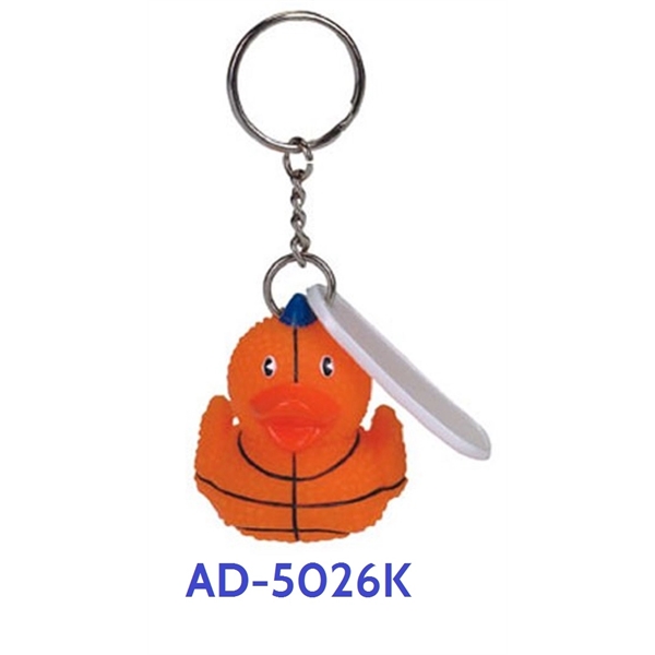 Rubber Sport Themed designed duck key chain.... from ASI 31977 Adline Industries Inc