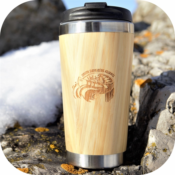 15 oz. Bamboo Stainless Steel Tumbler... from ASI 72657 Active Life Promo / Apres Ski Ingrain Promo