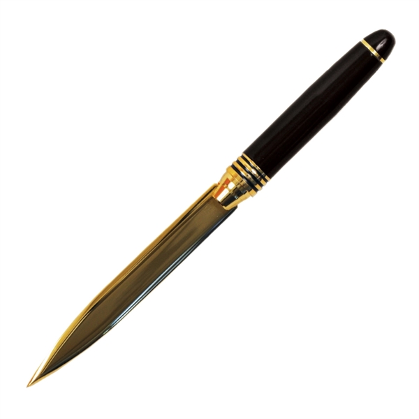 Brass Letter Opener With Stripped Black And Gold Trims.... from ASI 68190 Lungsal