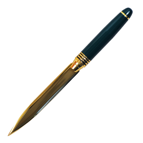 Brass Letter Opener With Stripped Black And Gold Trims.... from ASI 68190 Lungsal