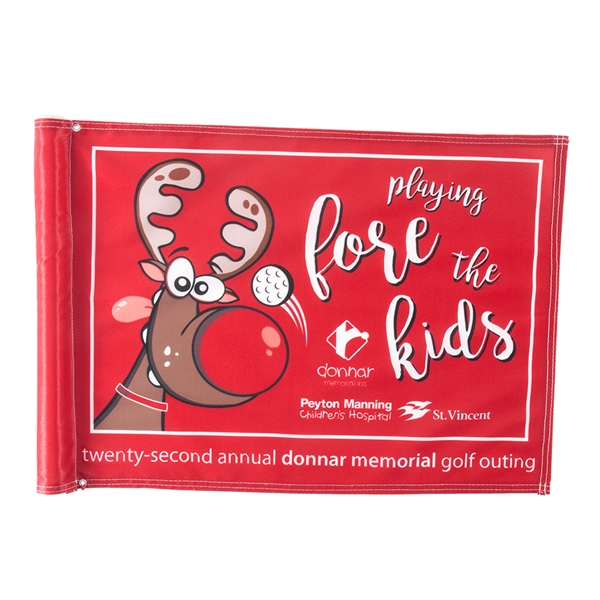 Golf flag, made of durable knit polyester fabric... from ASI 77280 Pepco Poms / Pepco Poms