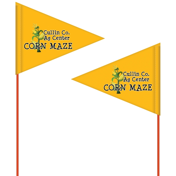 Custom double sided printed reinforced vinyl pennant field flag with 6'... from ASI 80228 Quinn