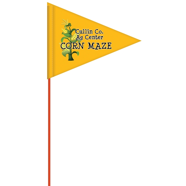 Custom single sided printed reinforced vinyl pennant field flag with 6'... from ASI 80228 Quinn