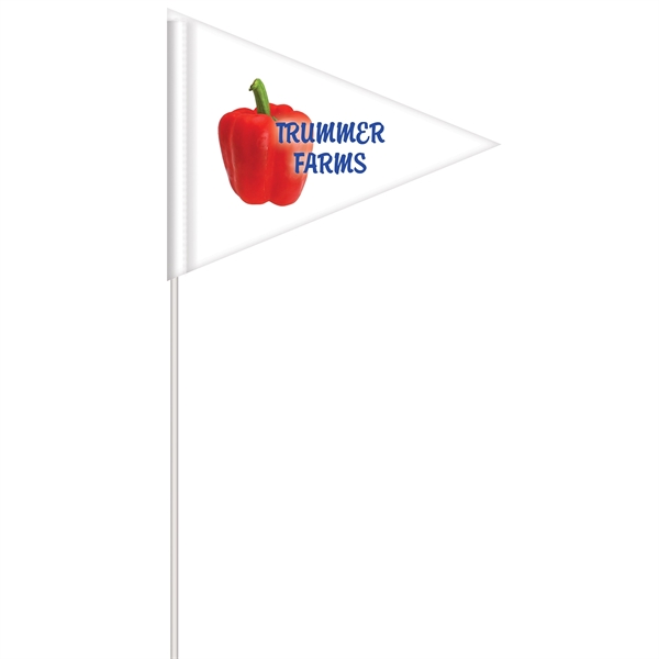Custom single sided printed reinforced vinyl pennant field flag with 6'... from ASI 80228 Quinn
