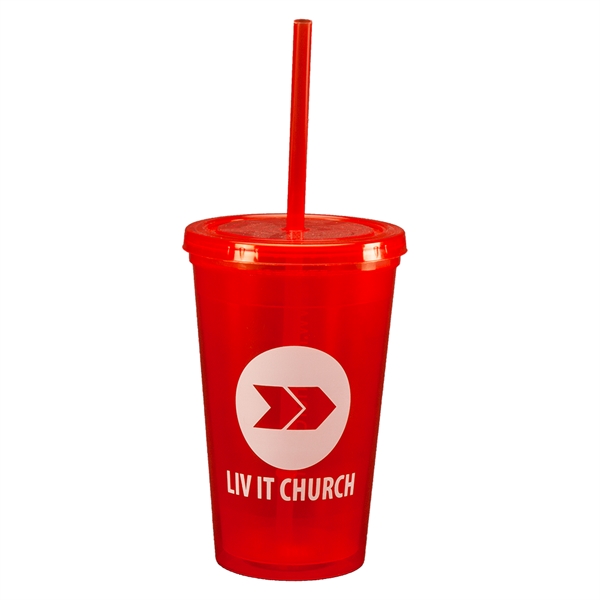 Double wall insulated polypropylene 16 oz plastic tumbler.... from ASI 77280 Pepco Poms / Pepco Poms