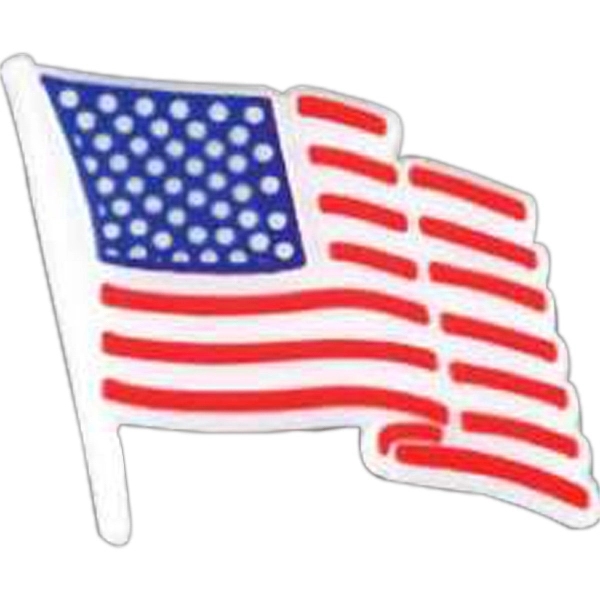 Flag shaped plastic stock design lapel pin with clutch back, hundreds... from ASI 94245 North Attleboro Jewelry Company