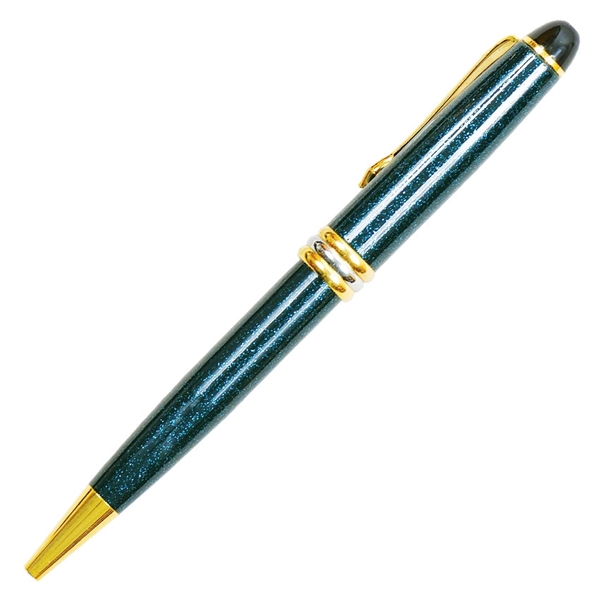 Brass ballpoint pen with sparkle barrel and gold and silver accents.... from ASI 68190 Lungsal / Lungsal