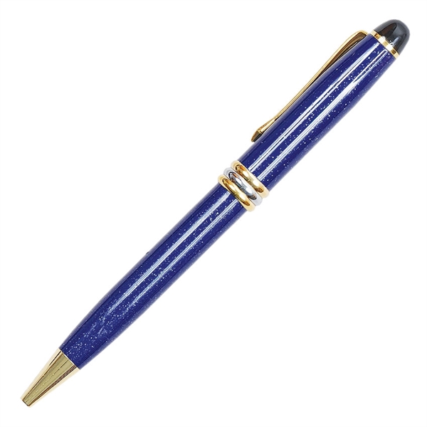 Brass ballpoint pen with sparkle barrel and gold and silver accents.... from ASI 68190 Lungsal / Lungsal